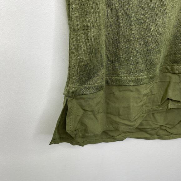 Sanctuary Green Short Sleeve Split V-Neck Side Slit Top Women's Size Small S - Picture 3 of 6